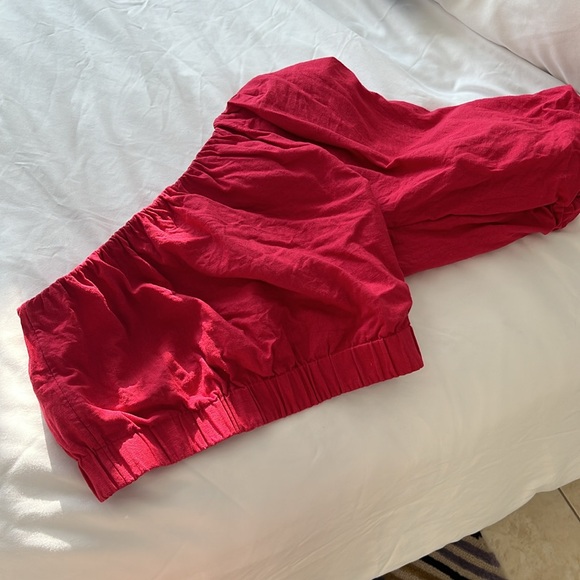 Abercrombie & Fitch One-Shoulder Linen-Blend Top S - Picture 4 of 6